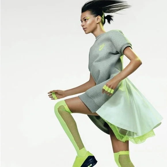 Nike Gray Midi Dress with Neon Accents - Picture 2 of 11